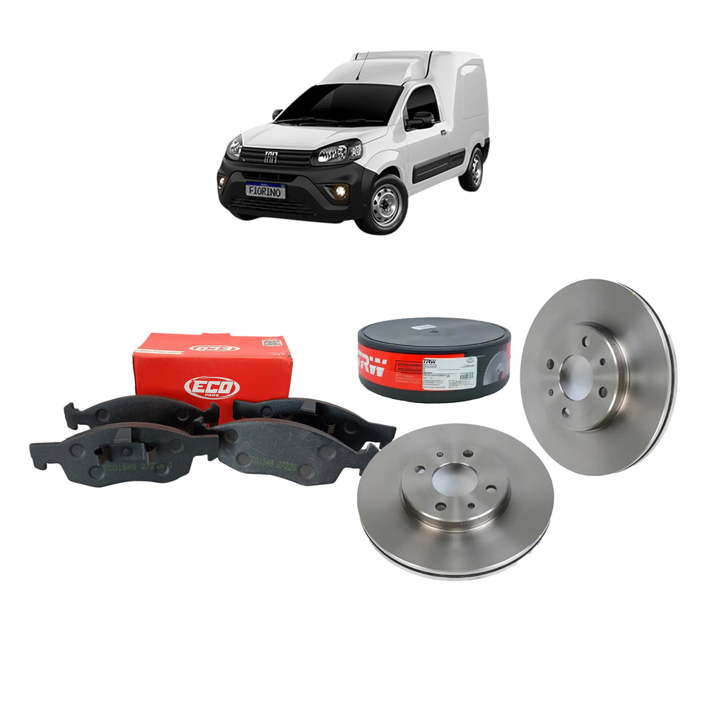 Kit Discos de Freio + Pastilhas Dianteiras ecopads/trw