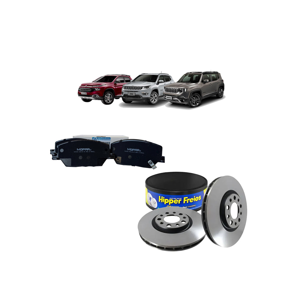 Kit Discos De Freio + Pastilhas Dianteiras Fiat/Hipper Freios