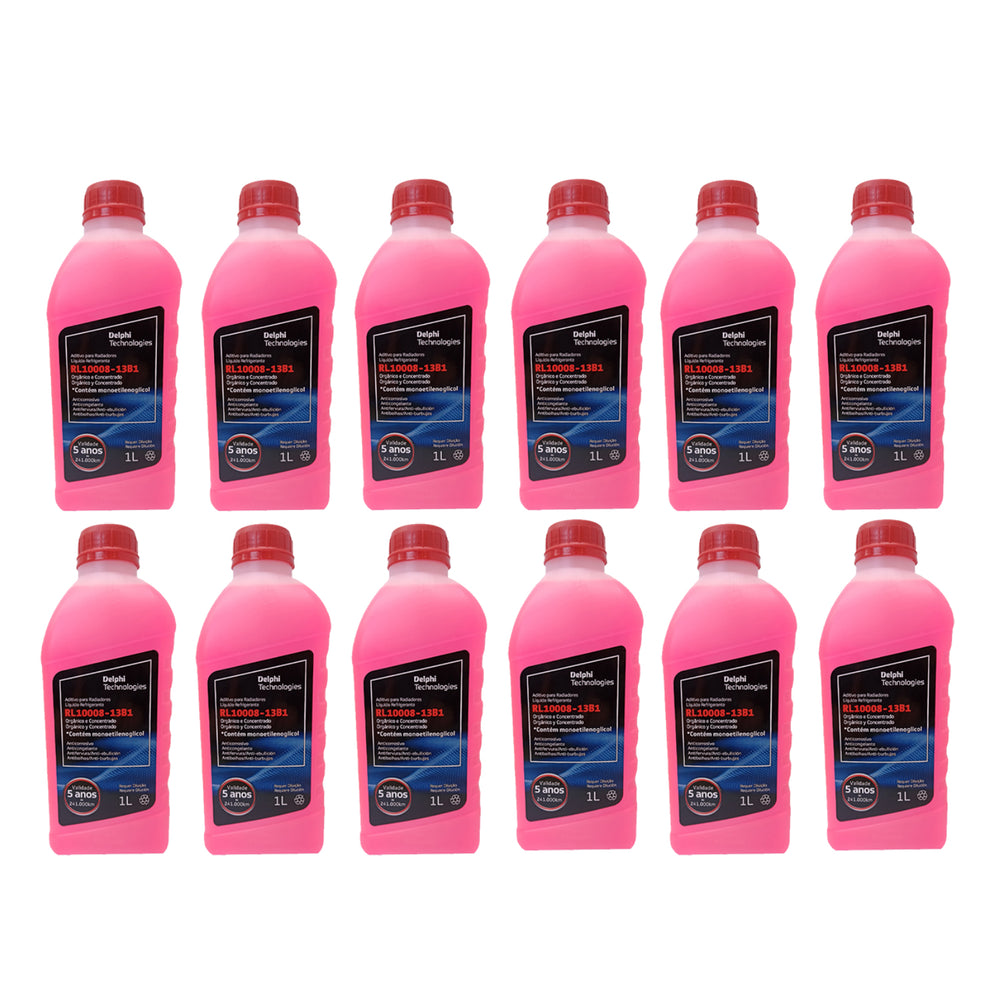 Caixa 12 Aditivos Radiador Concentrado Rosa Delphi RL10008