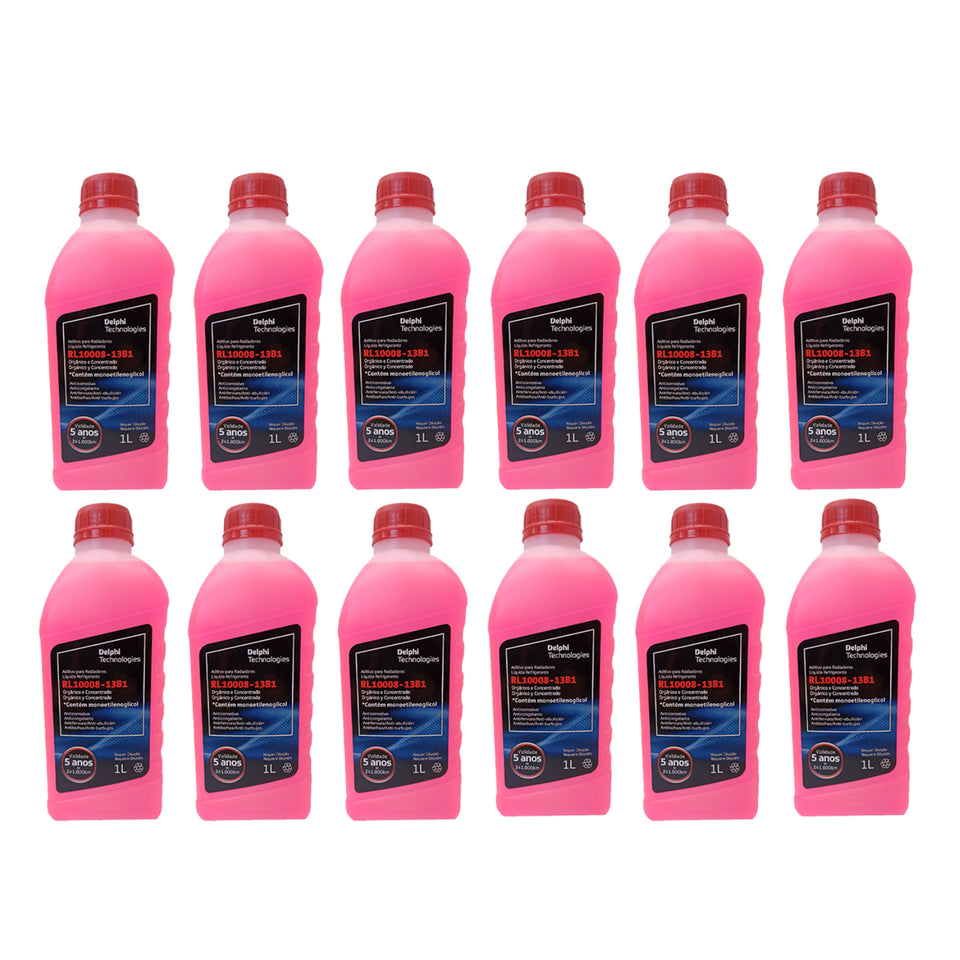 Caixa 12 Aditivos Radiador Concentrado Rosa Delphi RL10008