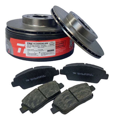 Kit Discos + Pastilhas Freio Dianteiro RCDI09240 RCPT13830