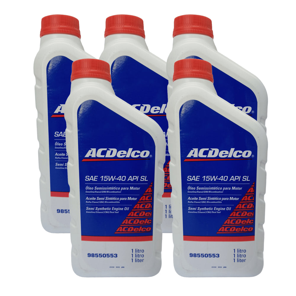 Kit 5 Óleo Motor Sae 15w40 Api Sl Acdelco 98550553