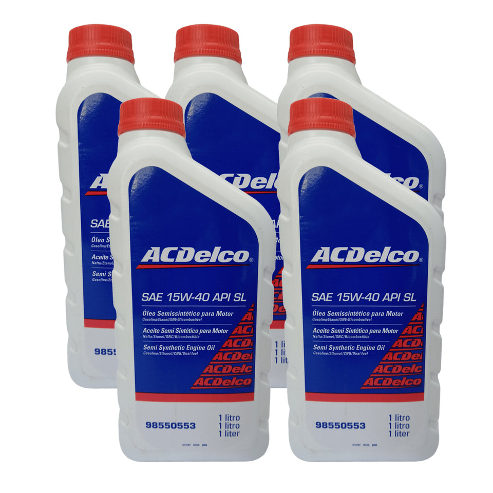Kit 5 Óleo Motor Sae 15w40 Api Sl Acdelco 98550553