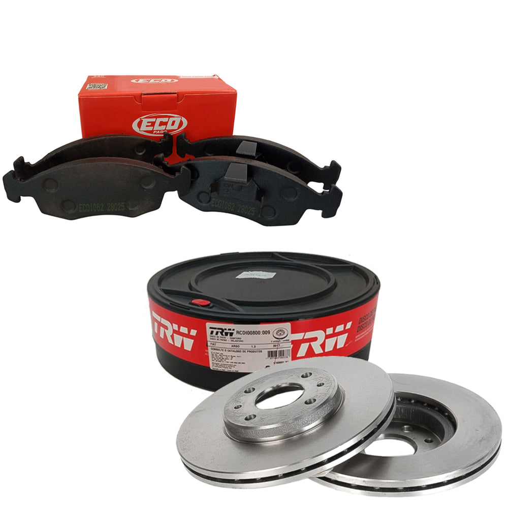 Kit Discos + Pastilha de Freio Dianteiro Idea Punto Palio