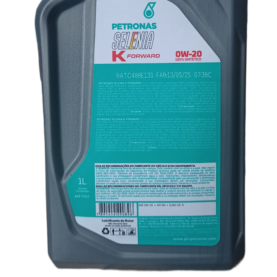 Óleo Motor 0W20 Petronas Selenia K Foward Api Sn Sintético 70241E19BR