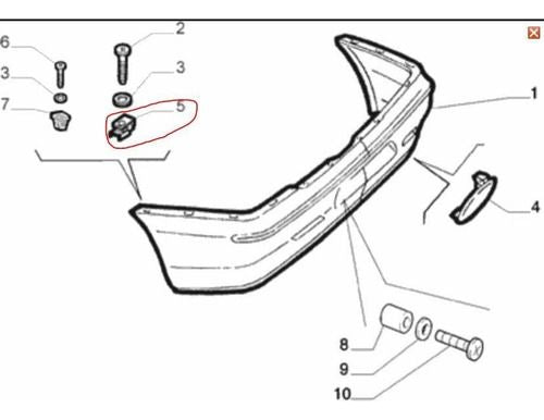 Kit 3 Presilha Porca Rapida M6 Parachoque Tras 51706912