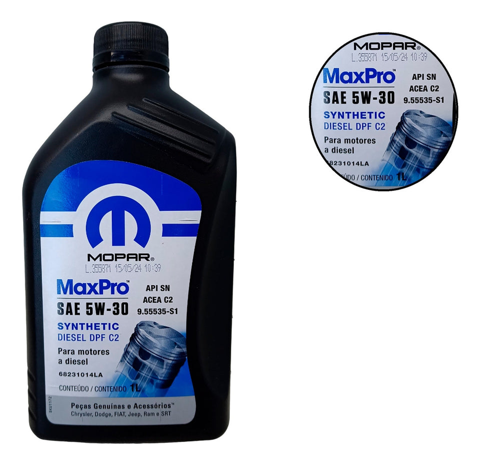 Kit 5l Oleo 5W30 Mopar Maxpro + Filtro 2.0 Diesel K68231014LA 71754237