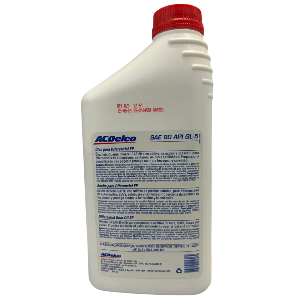 7L Óleo Direção Hidráulica Dexron 3 ACDelco 93295145
