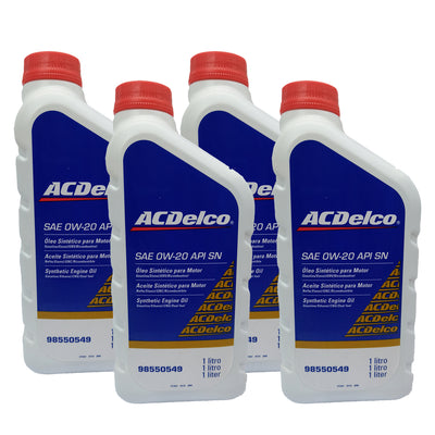 4L Óleo Motor Sintético SAE 0W20 API SN ACDelco 98550549
