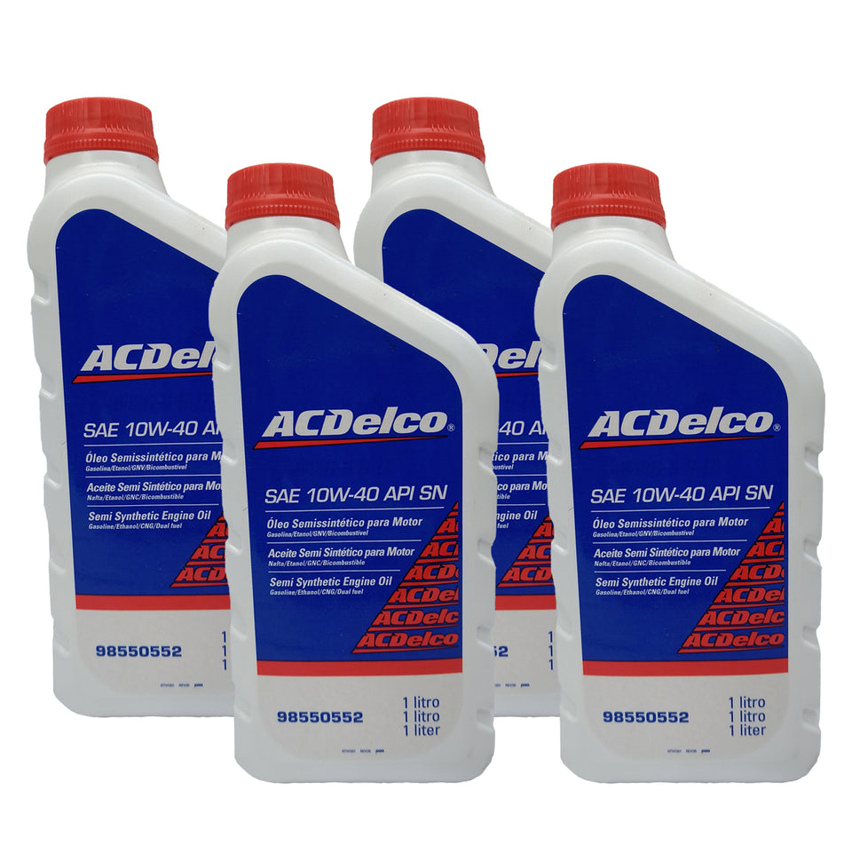 Kit 4 Óleos Motor Semissintético Sae 10w40 Acdelco 98550552