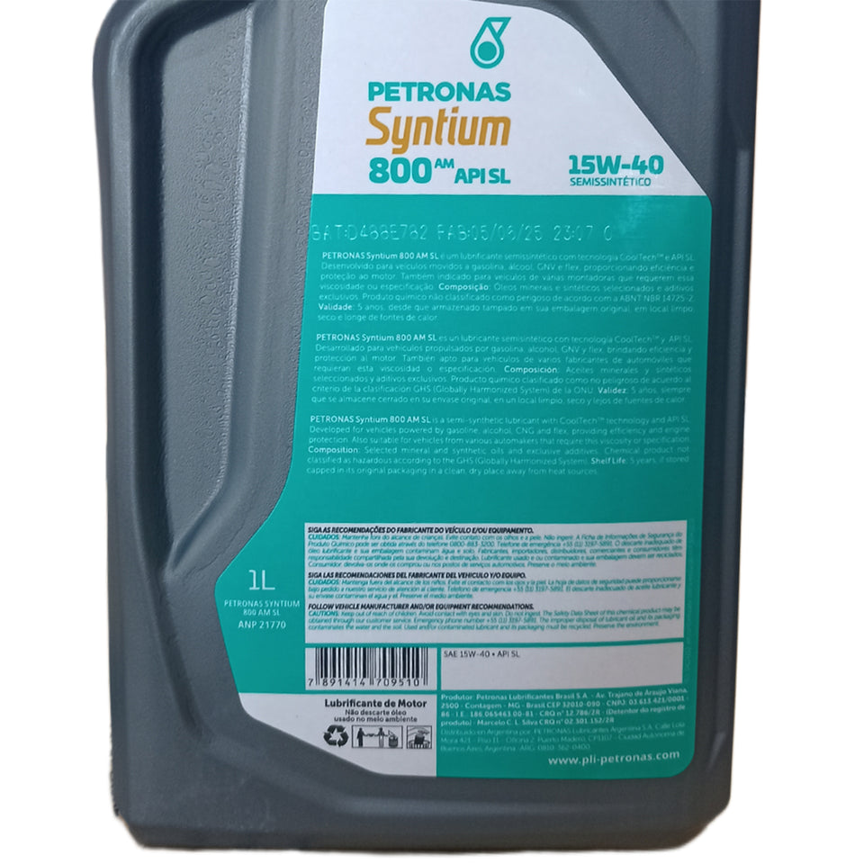 4l Óleo Semissintético 15w40 Petronas Syntium 70828E19BR