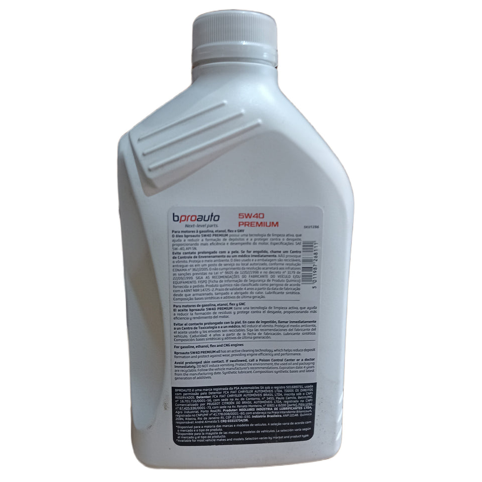 4l Óleo Motor 5W40 SN Premium BproAuto 1BP31568AA