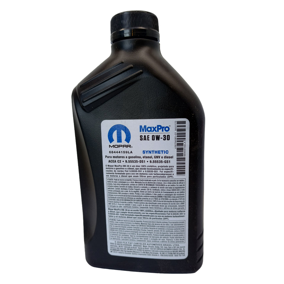4l Óleo Mopar Maxpro Sae 0w30 Sintético K68444159LA