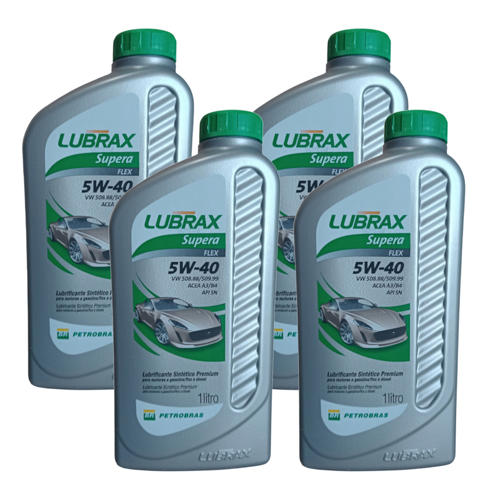 Kit 4l Óleo Motor Lubrax Supera Flex 5w40 Sintético 1023032