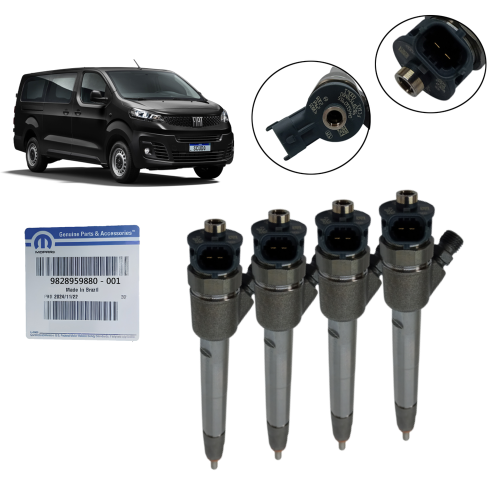 Kit 4 Bicos Injetores Genuino Fiat 9828959880