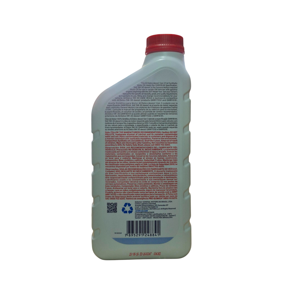 24L Óleo 5W30 Sintético 1L ACDelco