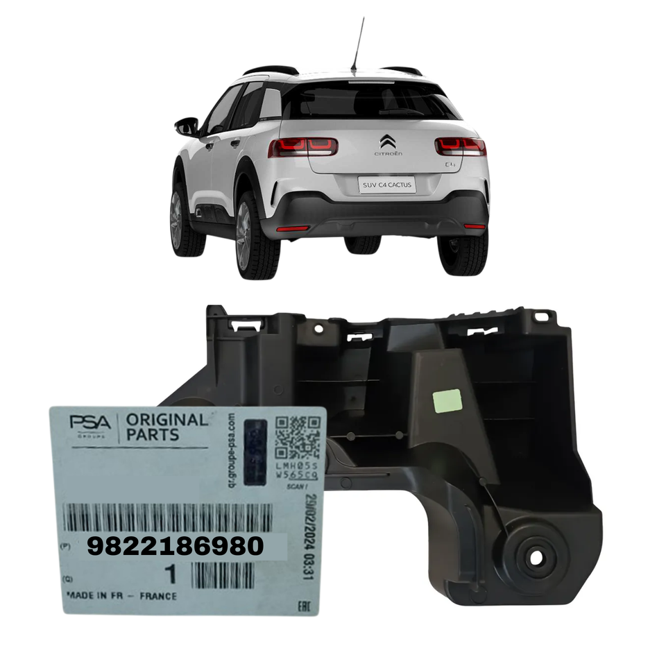 Guia Parachoque Traseiro Esquerdo Genuino Citroen 9822186980
