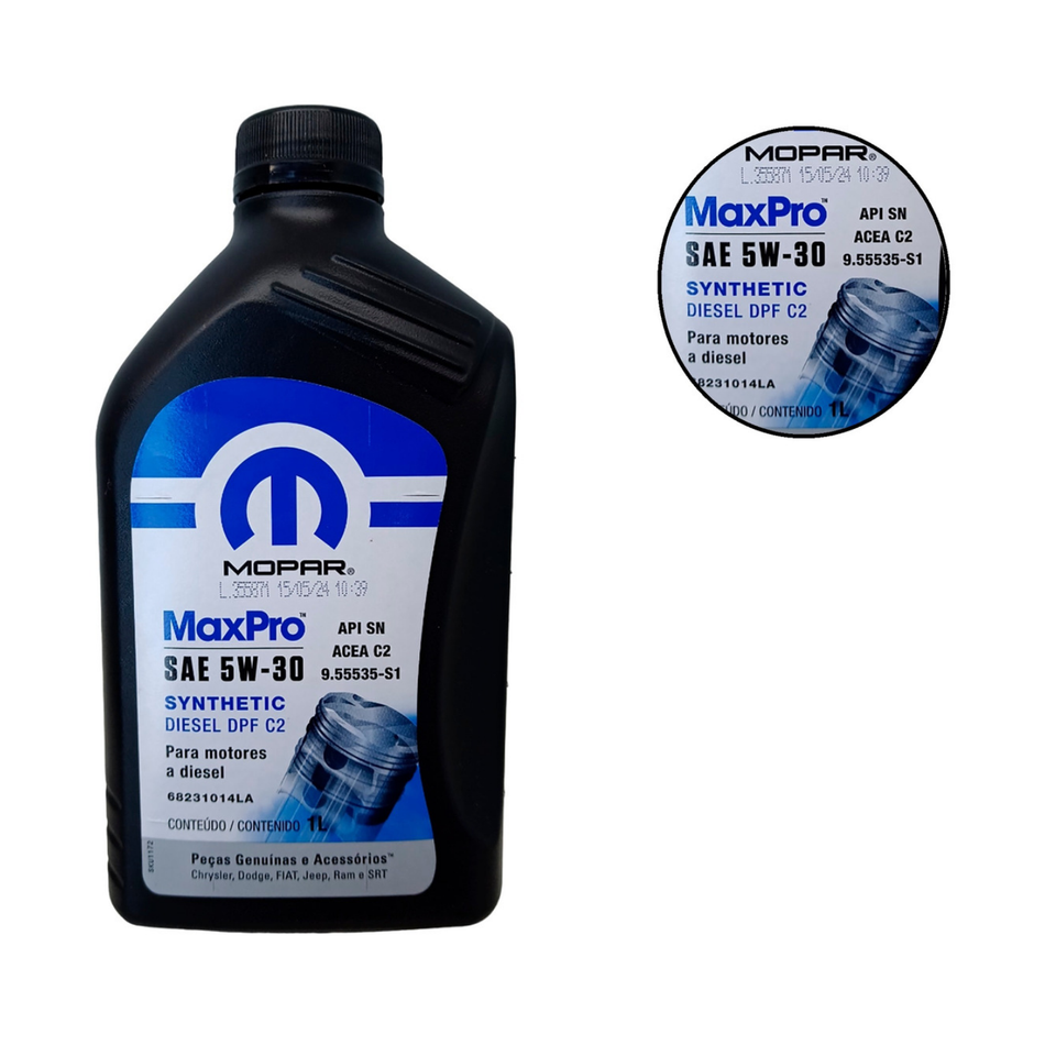 5L Óleo Mopar MaxPro SAE DPF C2 5W-30 Mopar K68231014LA