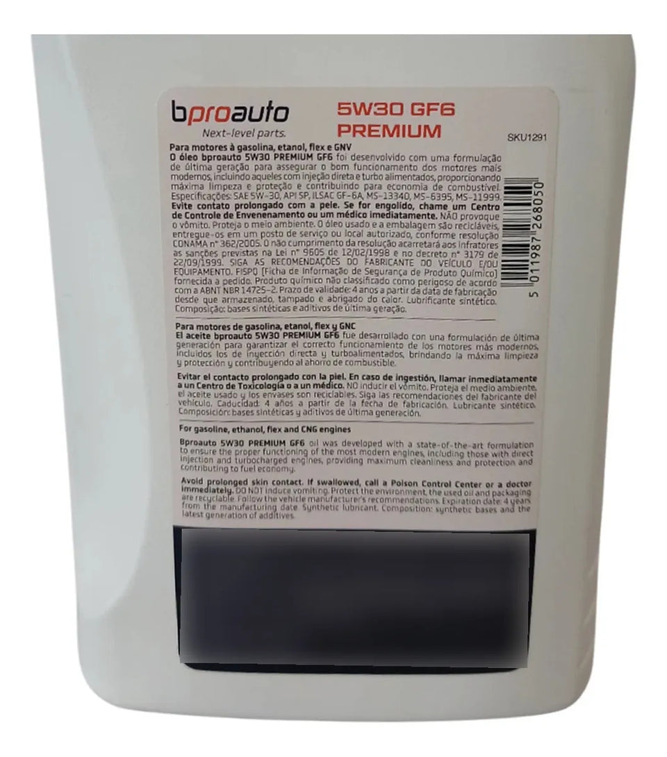Kit 5l Oleo Bproauto 5w30 1BP31602AA