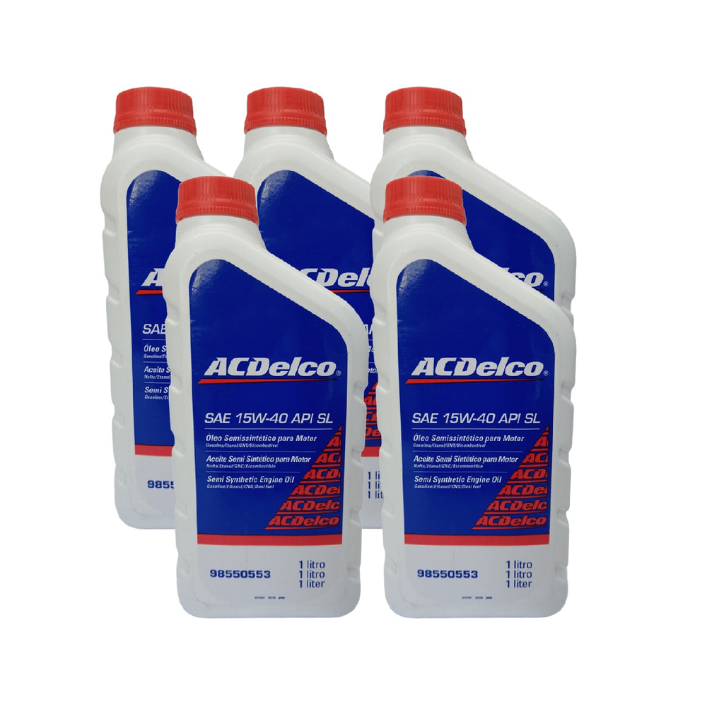 Kit 5 Óleo Motor Sae 15w40 Api Sl Acdelco 98550553